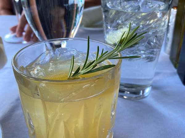 La Medicina cocktail: scotch, honey, ginger, lemon, Solerno blood orange liquor, Laphroaig float, rosemary