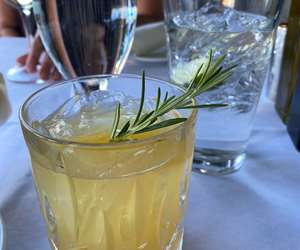 La Medicina cocktail: scotch, honey, ginger, lemon, Solerno blood orange liquor, Laphroaig float, rosemary
